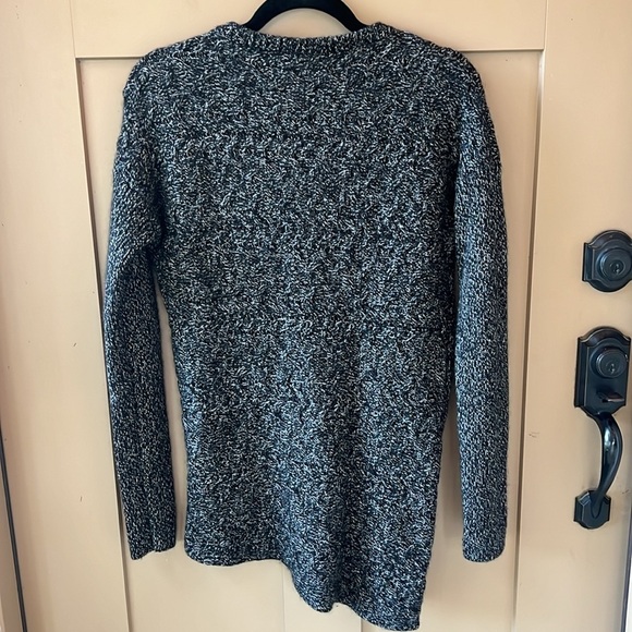 Athleta Northern Lights Asymmetrical Wool Cashmere Marbled Sweater Side Zip Sz S - Picture 8 of 9